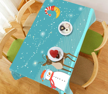 3D Moon Hat Snow Deer 30 Tablecloths Tablecloths AJ Creativity Home 