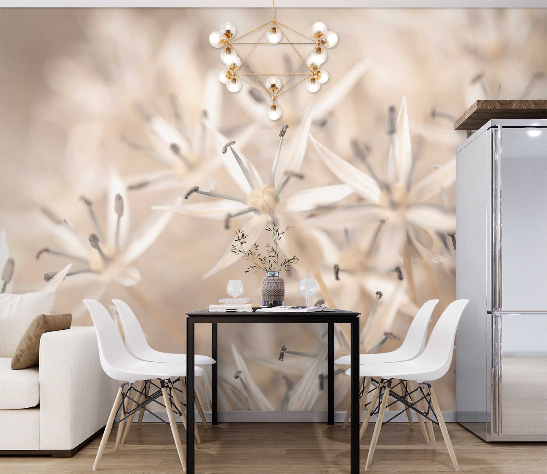 3D Gray Wildflowers 6266 Assaf Frank Wall Mural Wall Murals