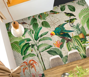 3D Leaves Parrot 104163 Andrea Haase Floor Mural
