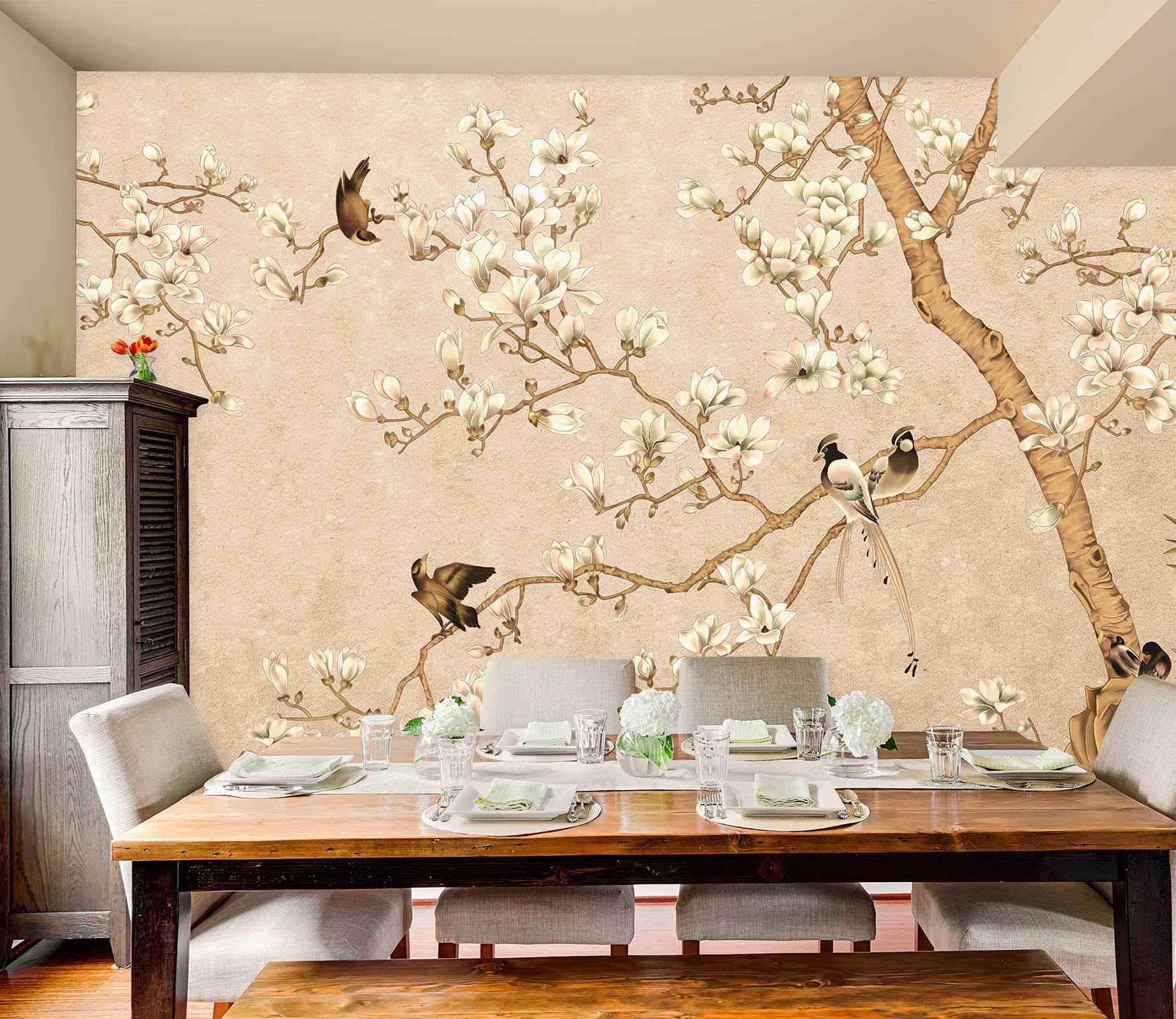 3D Flower Bird 1437 Wall Murals Wallpaper AJ Wallpaper 2 