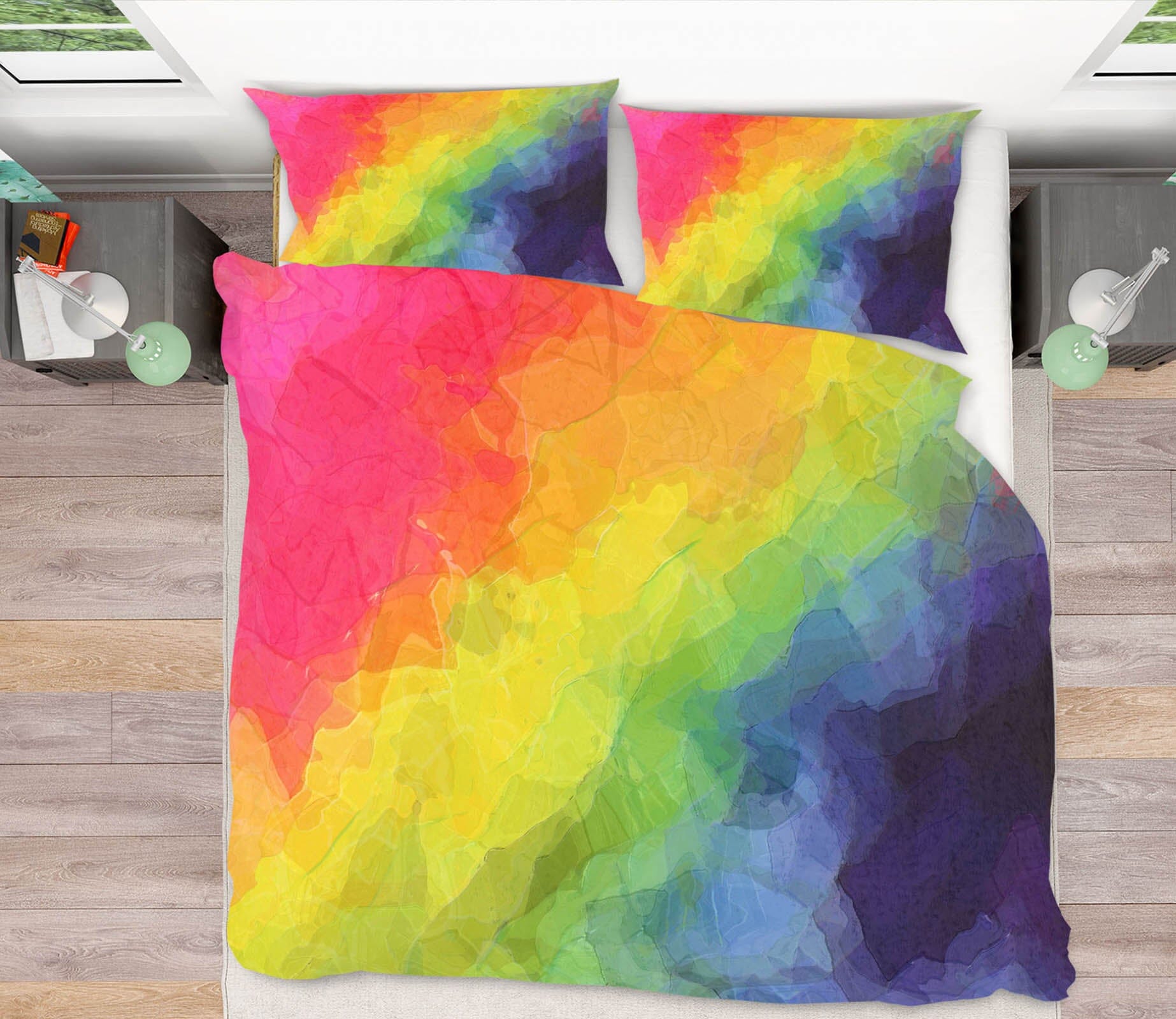 3D Rainbow Color 2003 Shandra Smith Bedding Bed Pillowcases Quilt Quiet Covers AJ Creativity Home 
