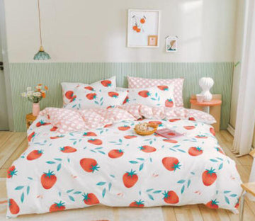 3D Strawberry Pattern 40075 Bed Pillowcases Quilt