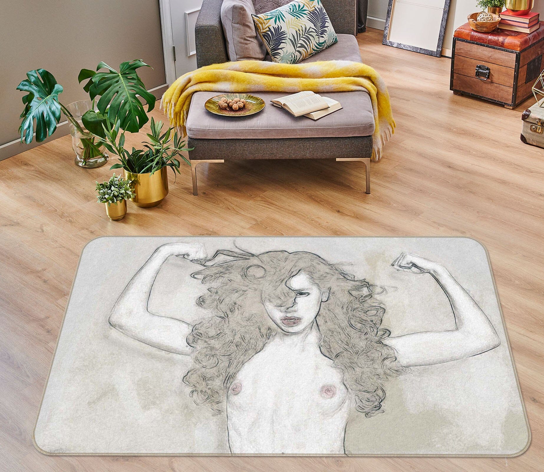 3D Long Haired Girl 1005 Marco Cavazzana Rug Non Slip Rug Mat Mat AJ Creativity Home 