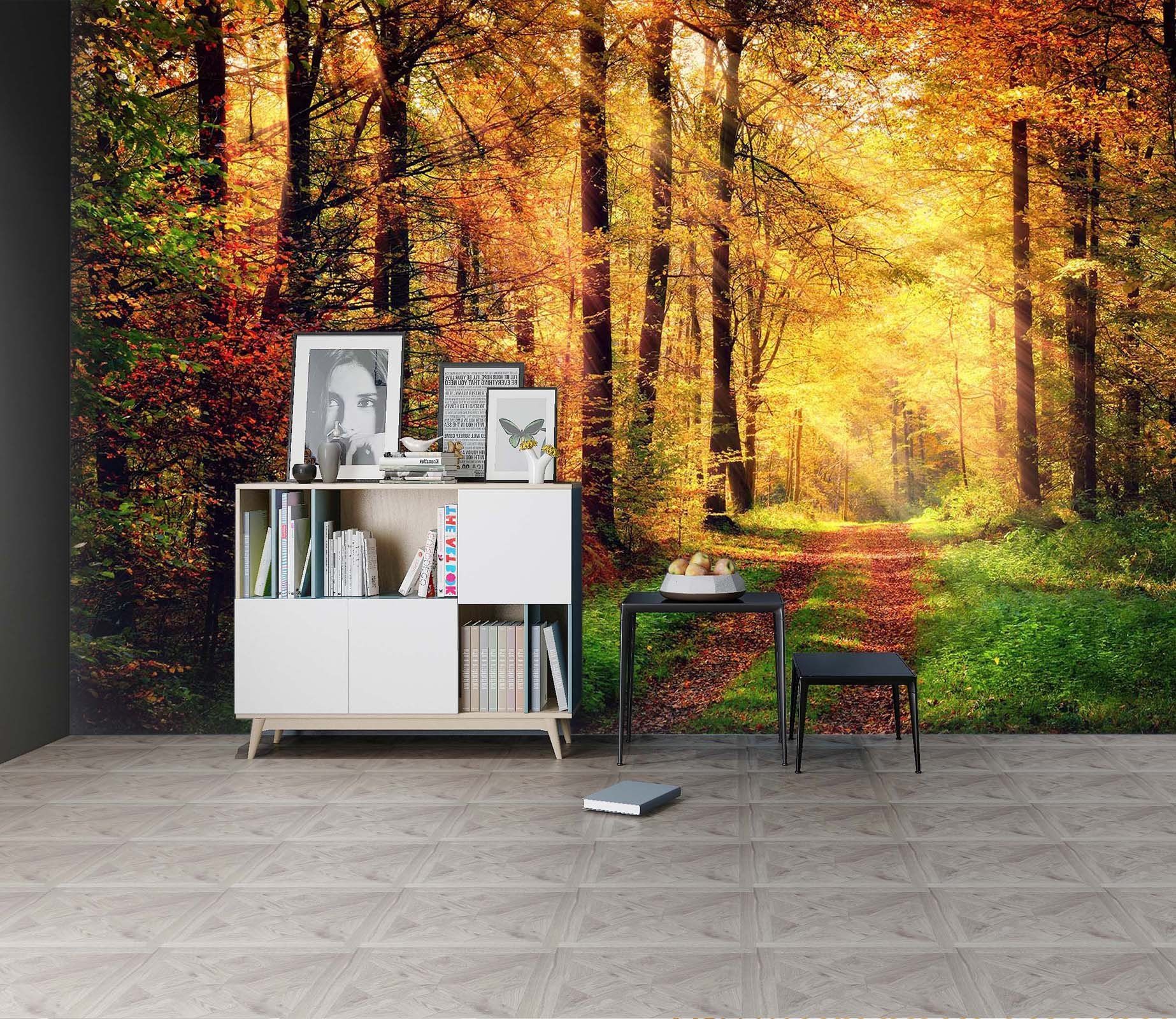 3D Autumn Forest 127 Wall Murals Wallpaper AJ Wallpaper 2 