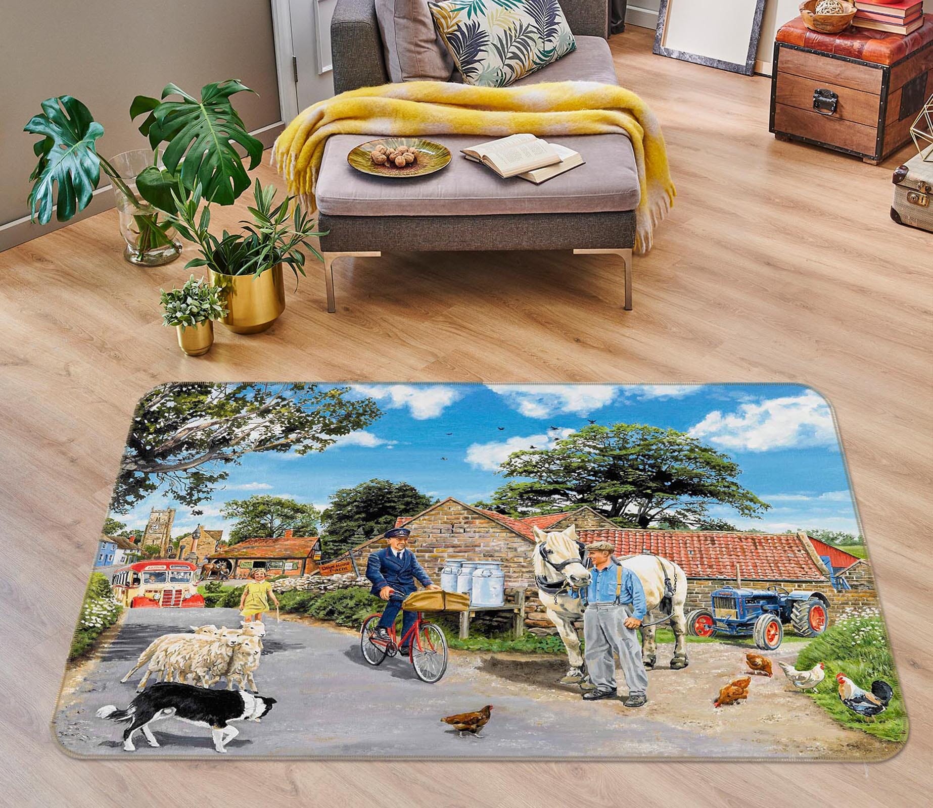 3D Post For The Farm 1097 Trevor Mitchell Rug Non Slip Rug Mat Mat AJ Creativity Home 