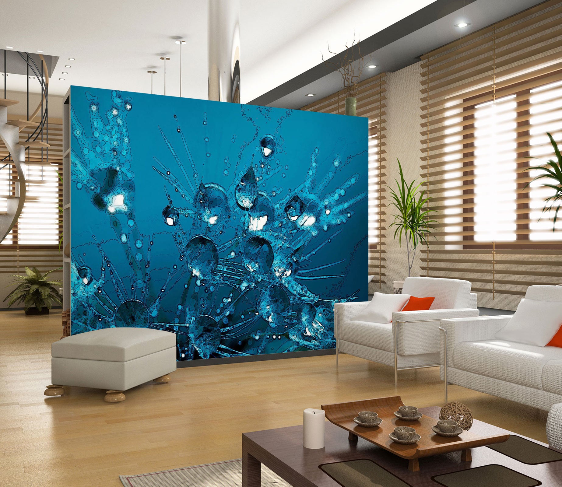 3D Water Drop Plant 91116 Alius Herb Wall Mural Wall Murals