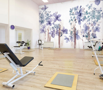 3D purple flowers 06 Wall Murals Wallpaper AJ Wallpaper 