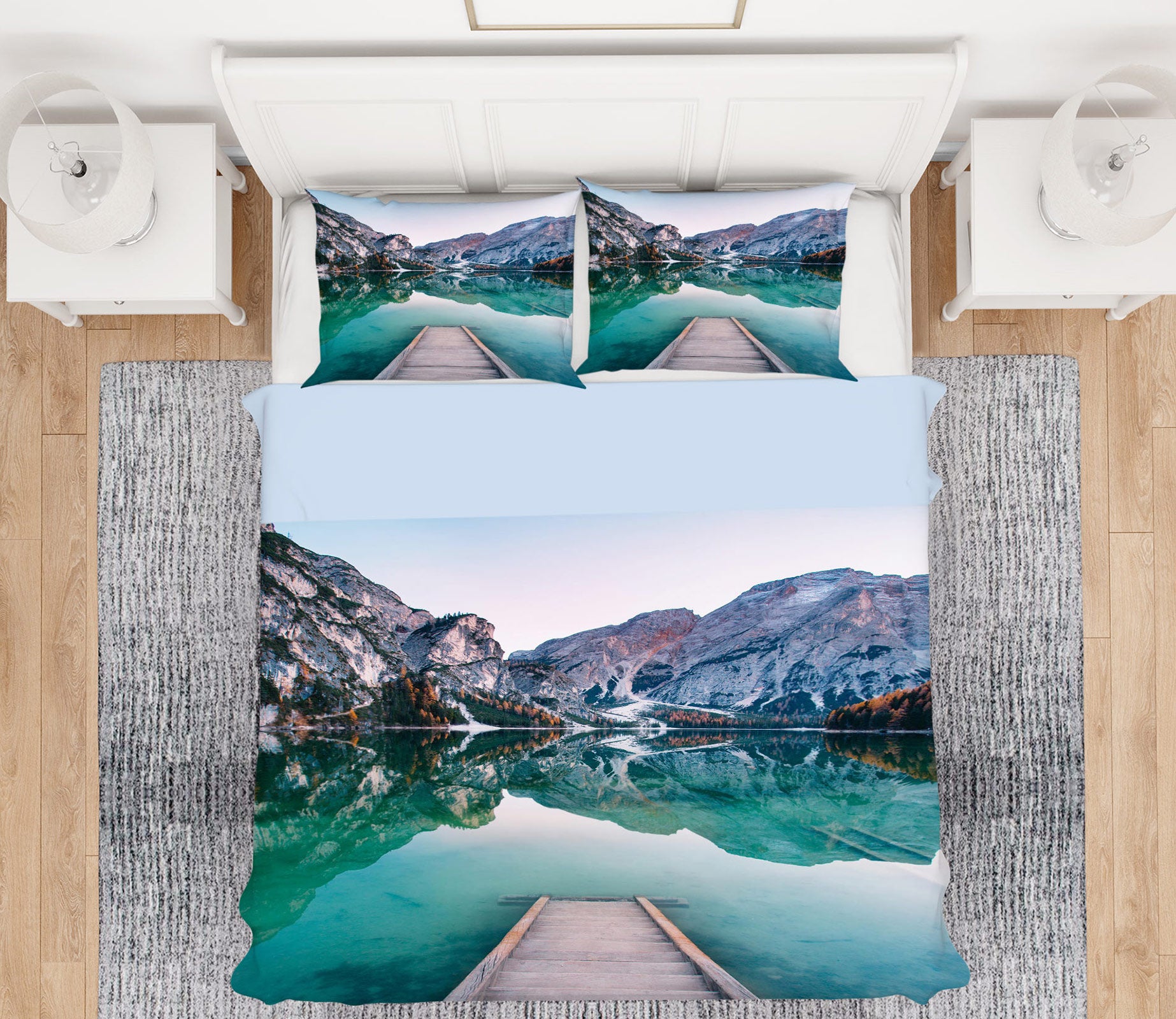 3D Ferry River 15127 Bed Pillowcases Quilt