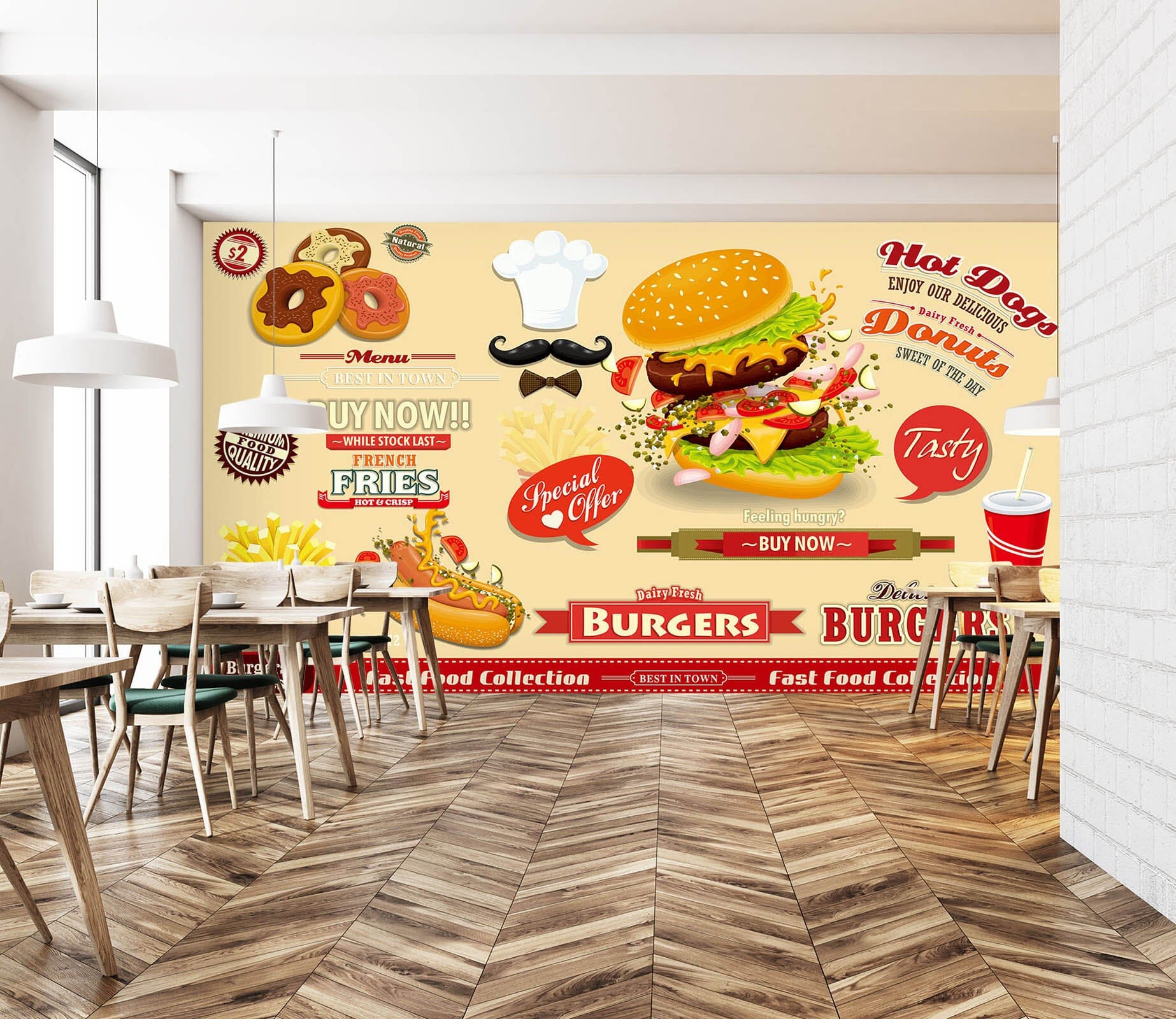 3D Delicious Burger 3022 Wall Murals Wallpaper AJ Wallpaper 2 
