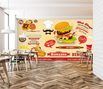 3D Delicious Burger 3022 Wall Murals Wallpaper AJ Wallpaper 2 