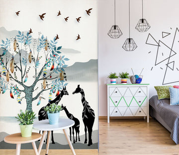 3D Forest Giraffe 053 Wall Murals Wallpaper AJ Wallpaper 2 