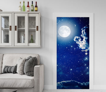 3D Moon Cloud 23221 Door Mural