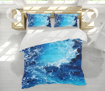 3D Waves 16070 Bed Pillowcases Quilt