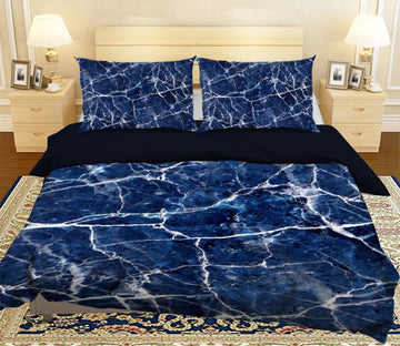 3D Dark Blue Crack 037 Bed Pillowcases Quilt Wallpaper AJ Wallpaper 