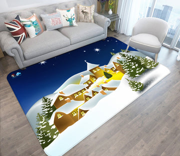 3D Snow House 65194 Christmas Non Slip Rug Mat Xmas