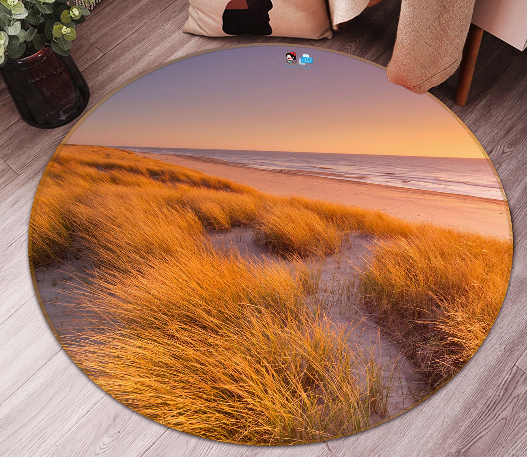 3D Grass 69202 Round Non Slip Rug Mat