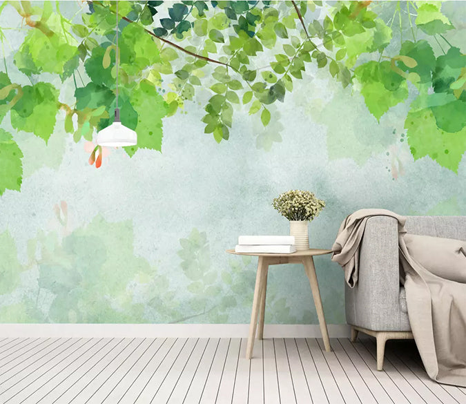 3D Green Leaf 1584 Wall Murals Wallpaper AJ Wallpaper 2 