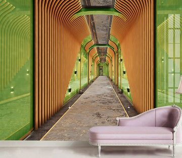 3D Yellow Corridor WC045 Wall Murals Wallpaper AJ Wallpaper 2 