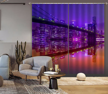 3D River At Night 056 Marco Carmassi Curtain Curtains Drapes Curtains AJ Creativity Home 