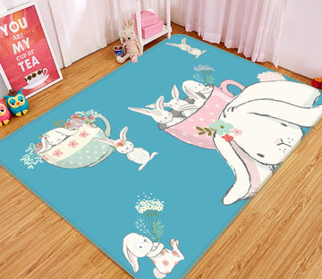 3D Cute Rabbit 65142 Non Slip Rug Mat