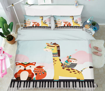3D Giraffe Fox 13142 Bed Pillowcases Quilt