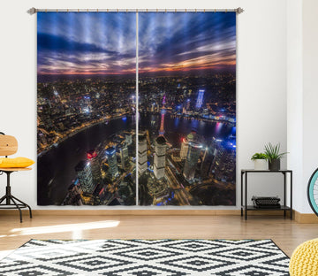 3D Night City 156 Marco Carmassi Curtain Curtains Drapes Curtains AJ Creativity Home 