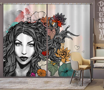 3D Lively Girl 767 Curtains Drapes Wallpaper AJ Wallpaper 