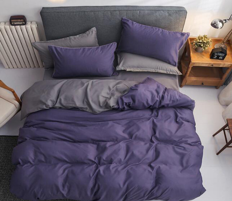 3D Purple Gray 2138 Bed Pillowcases Quilt