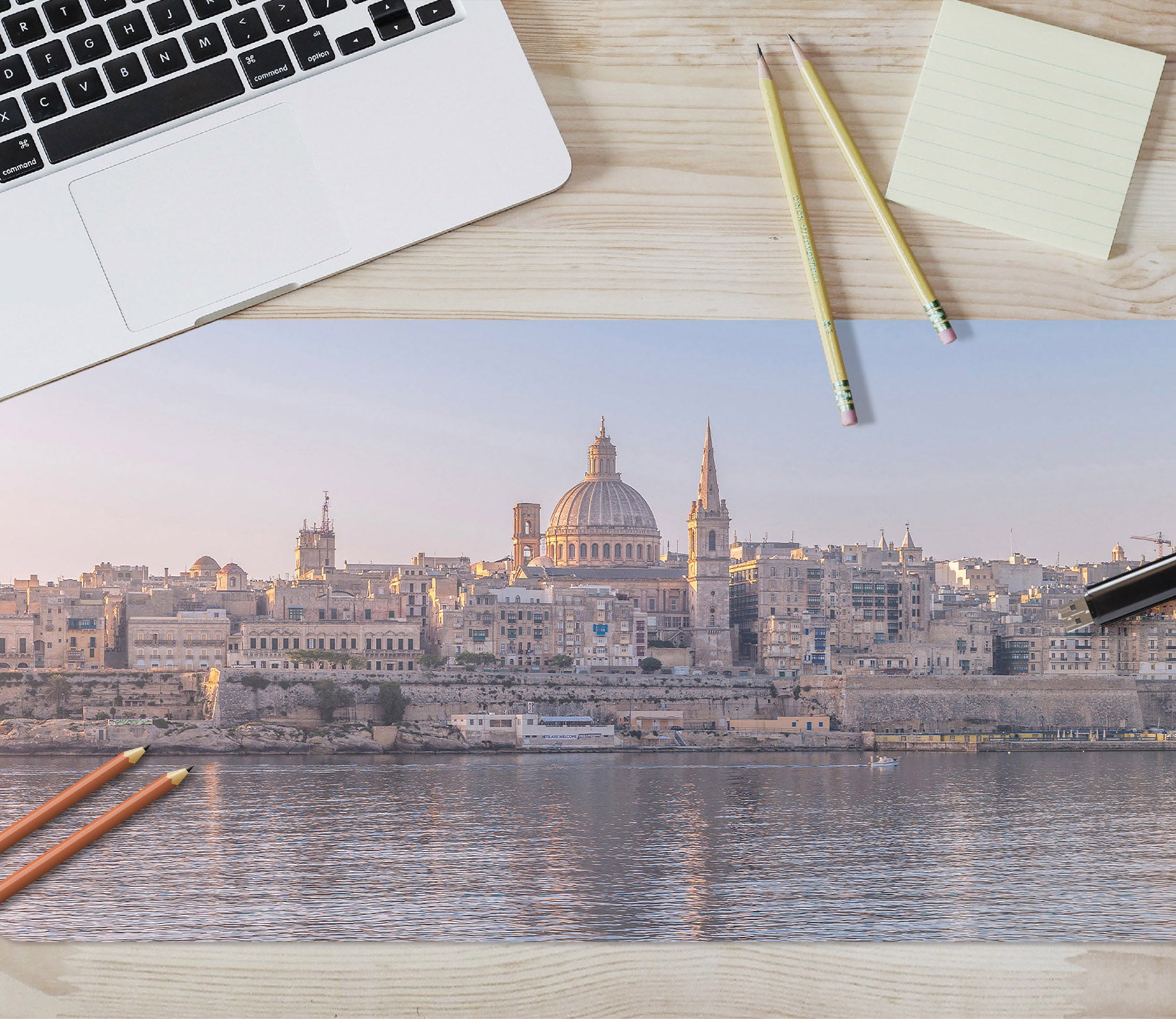 3D Castle Building 7740 Assaf Frank Desk Mat