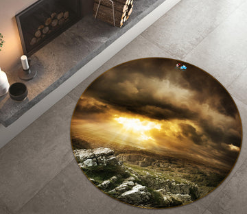 3D Mountain 72068 Round Non Slip Rug Mat
