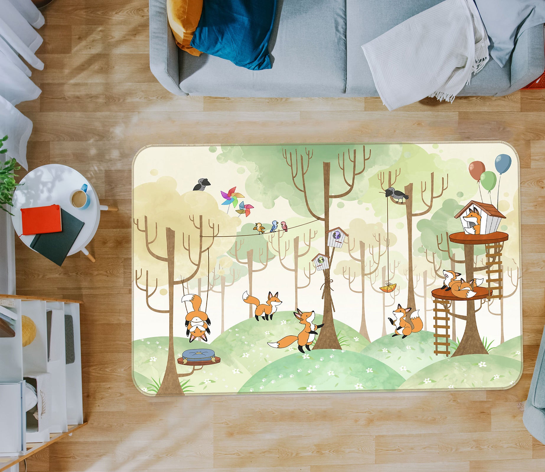 3D Trees Fox 77069 Non Slip Rug Mat