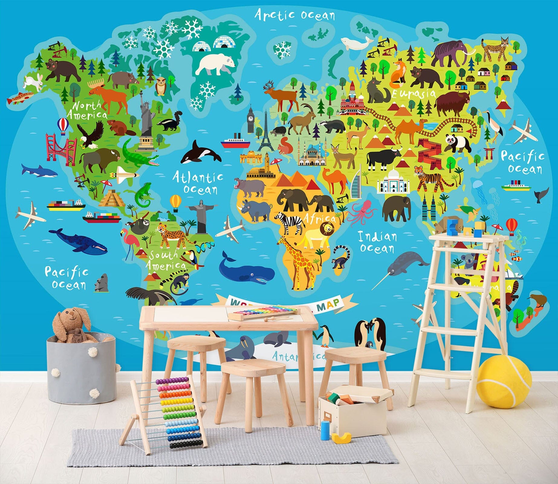 3D Land Island 2154 World Map Wall Murals Wallpaper AJ Wallpaper 2 