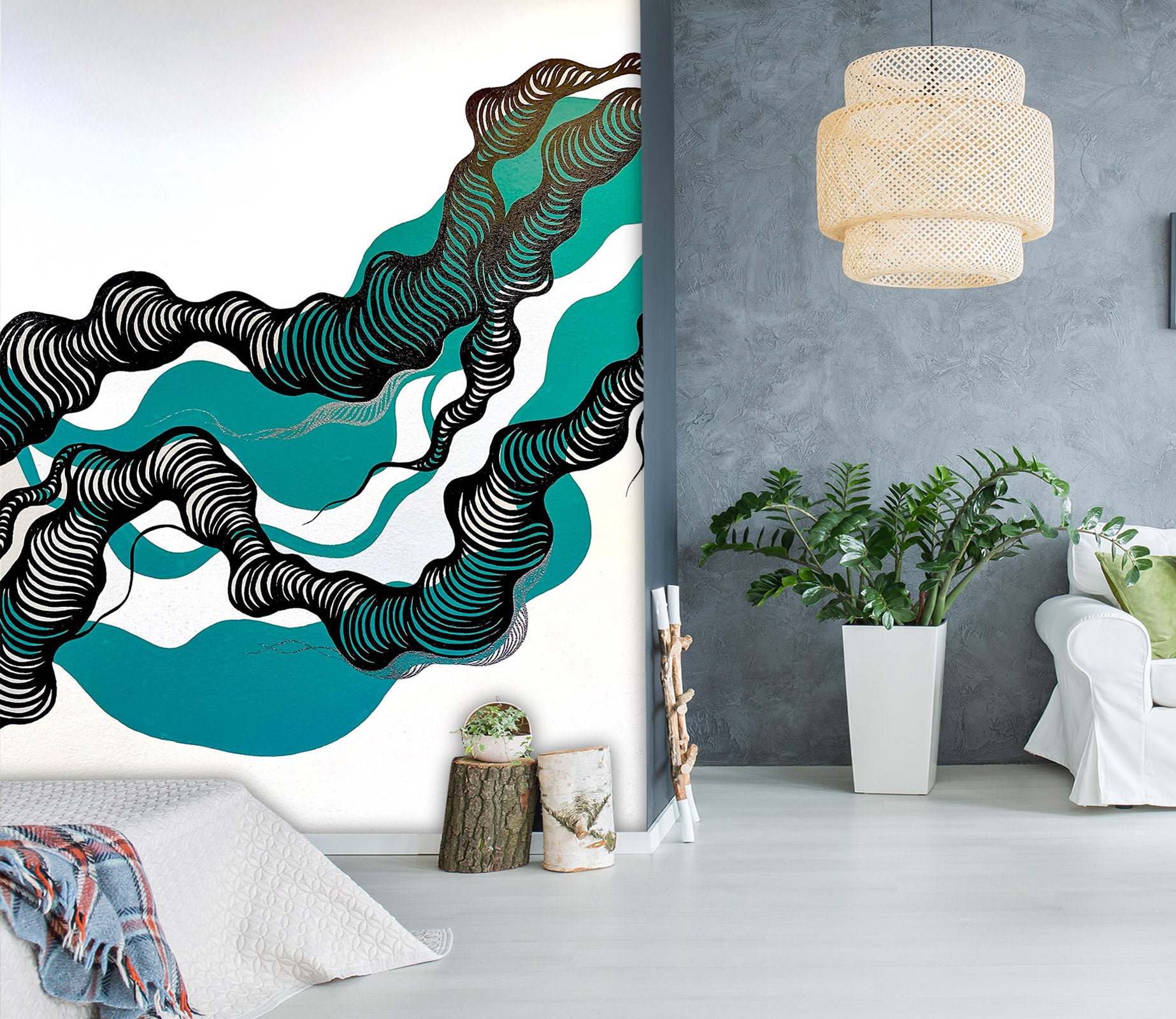 3D Blue Texture 1296 Jacqueline Reynoso Wall Mural Wall Murals