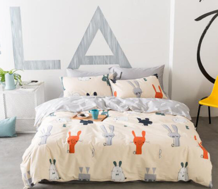 3D Rabbits 30303 Bed Pillowcases Quilt