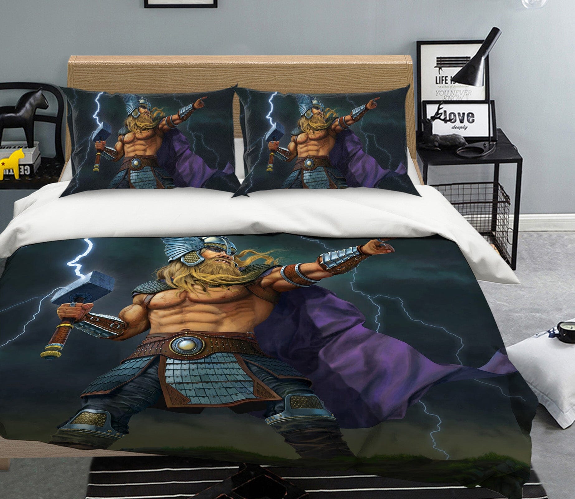 3D Thor God Of Thunder 087 Bed Pillowcases Quilt Exclusive Designer Vincent Quiet Covers AJ Creativity Home 