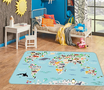 3D Rich Territory 234 World Map Non Slip Rug Mat Mat AJ Creativity Home 