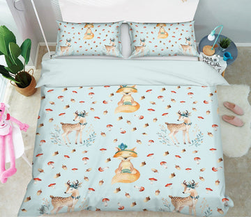 3D Mushroom Deer 214 Uta Naumann Bedding Bed Pillowcases Quilt Quiet Covers AJ Creativity Home 