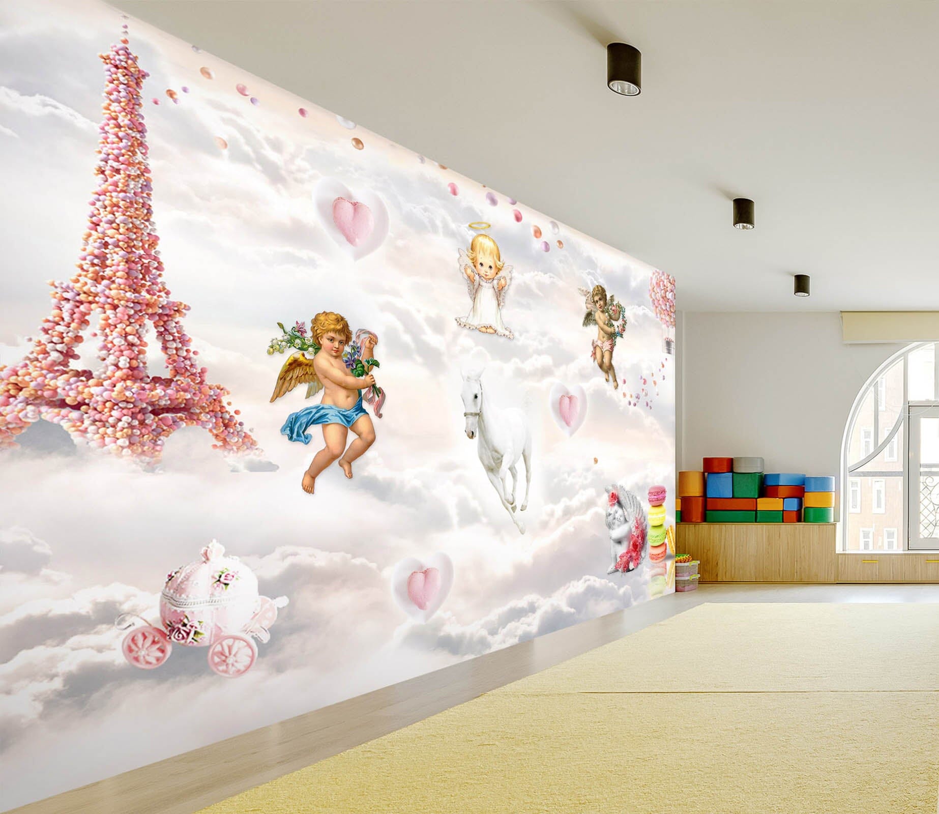 3D Tower Angel 013 Wall Murals Wallpaper AJ Wallpaper 2 