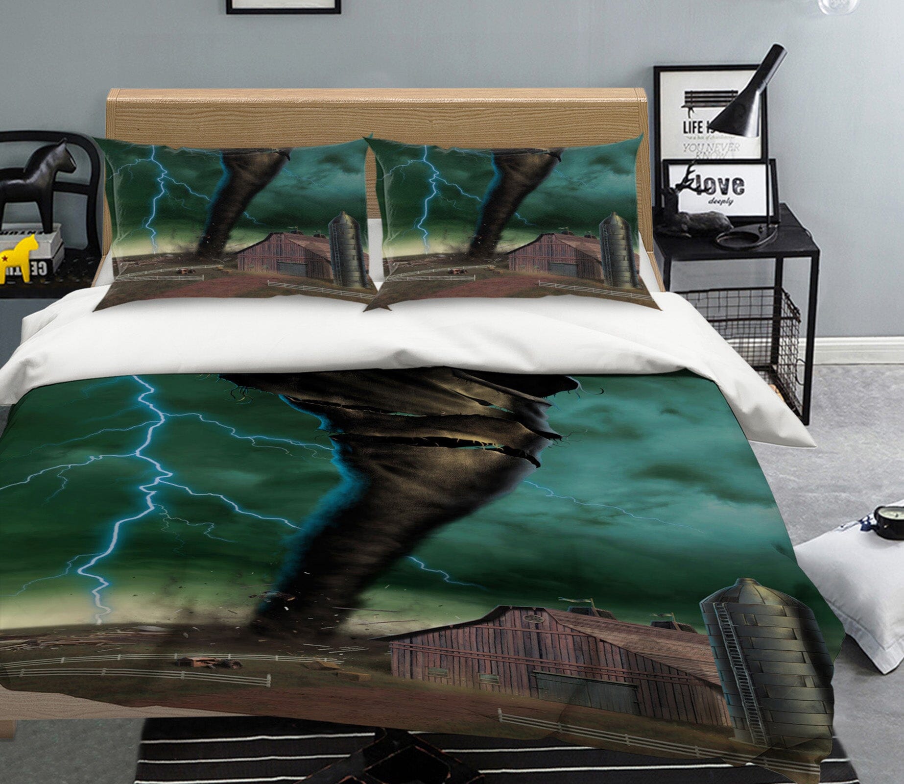 3D Tornado Breakthrough 092 Bed Pillowcases Quilt Exclusive Designer Vincent Quiet Covers AJ Creativity Home 