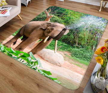 3D Elephant Forest 198 Animal Non Slip Rug Mat