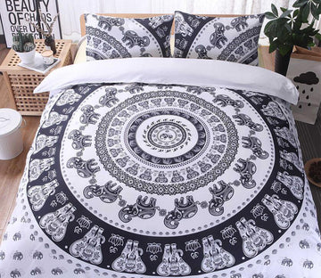 3D Circle Totem Elephant Totem 9942 Bed Pillowcases Quilt