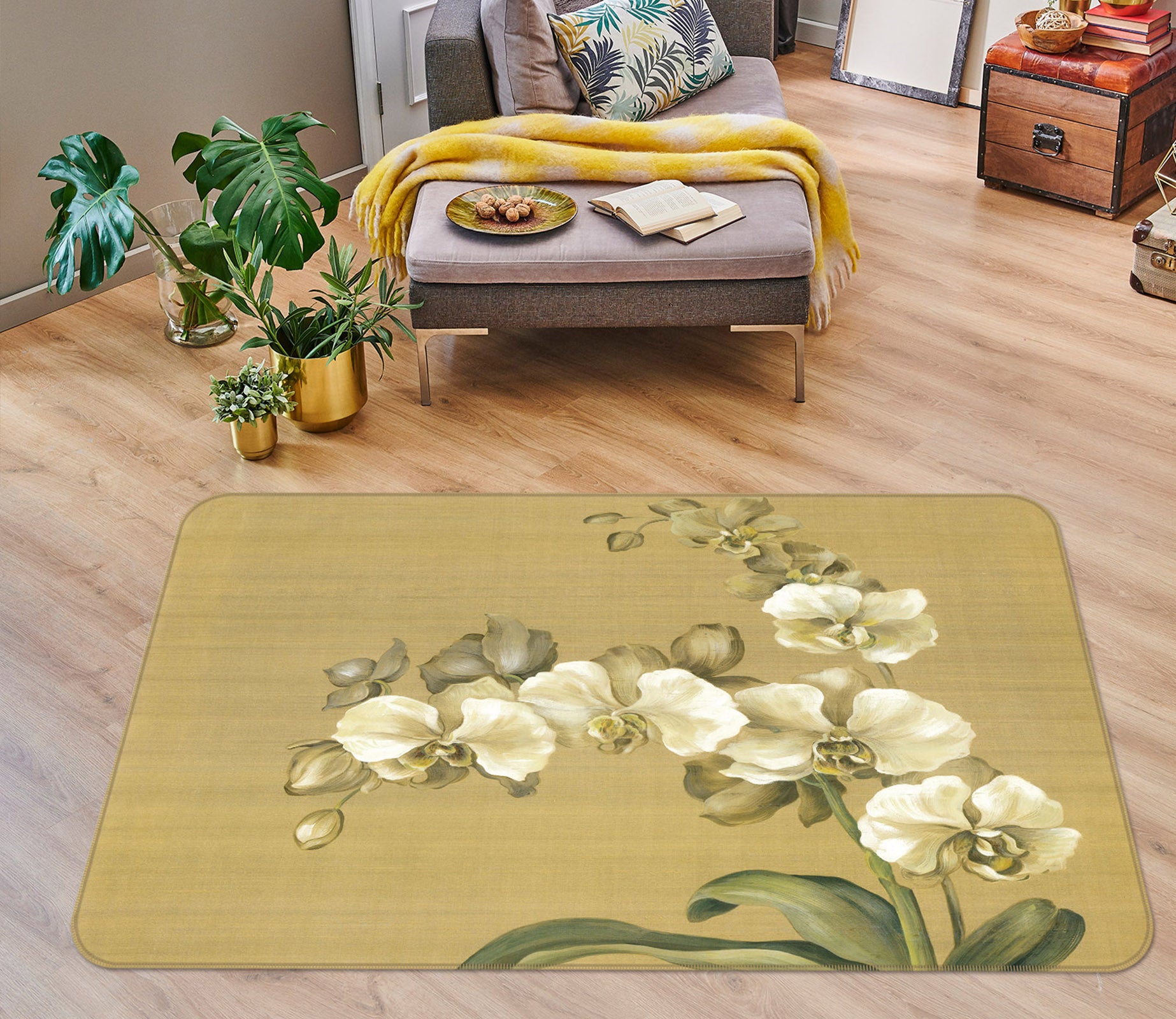 3D Flowers 32069 Non Slip Rug Mat