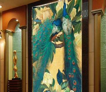 3D Two Peacocks 539 Wall Murals Wallpaper AJ Wallpaper 2 