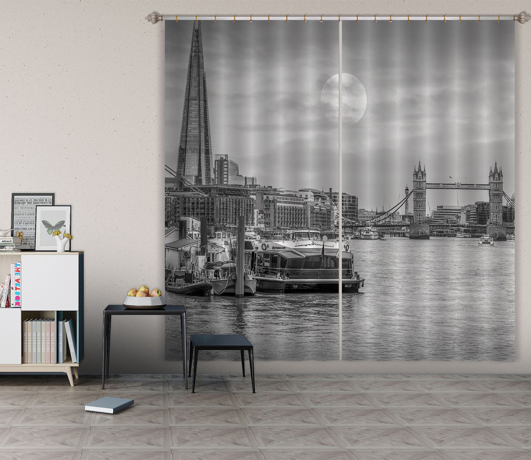 3D Bridge Building 6561 Assaf Frank Curtain Curtains Drapes