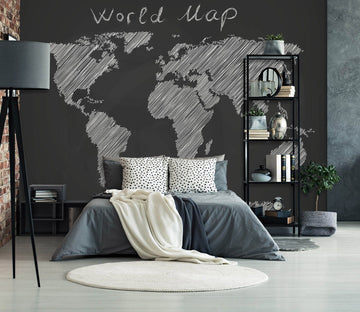 3D Sketch Art 2102 World Map Wall Murals Wallpaper AJ Wallpaper 2 
