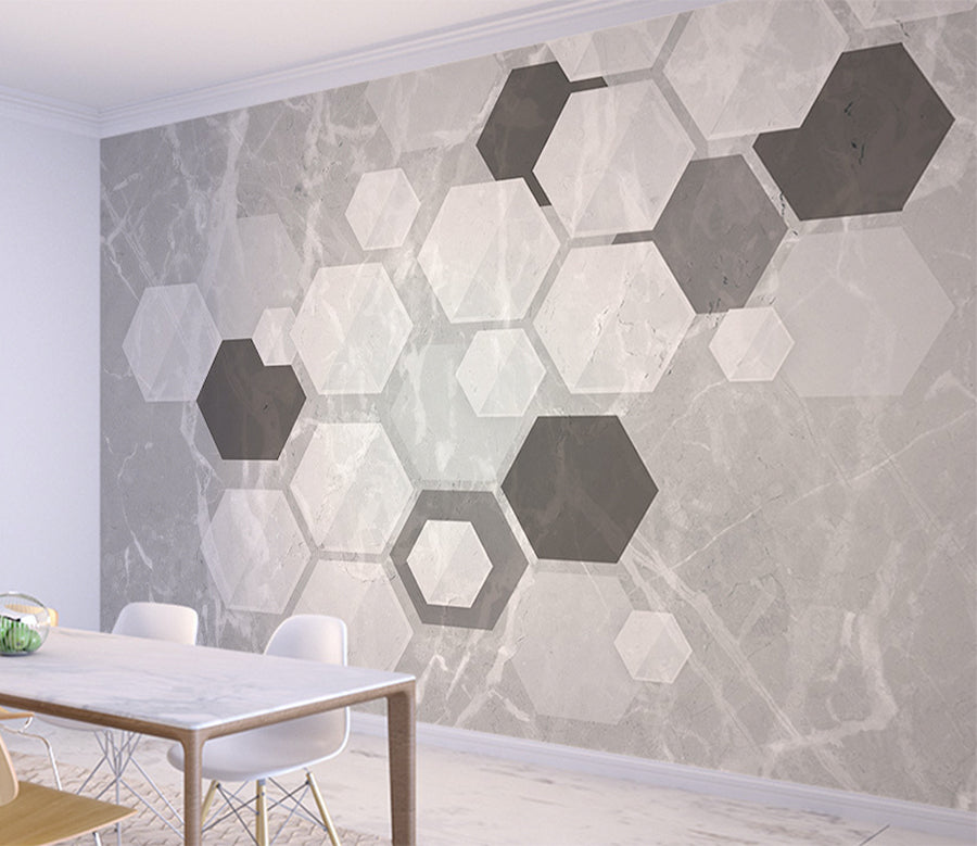 3D Hexagon Pattern WG129 Wall Murals