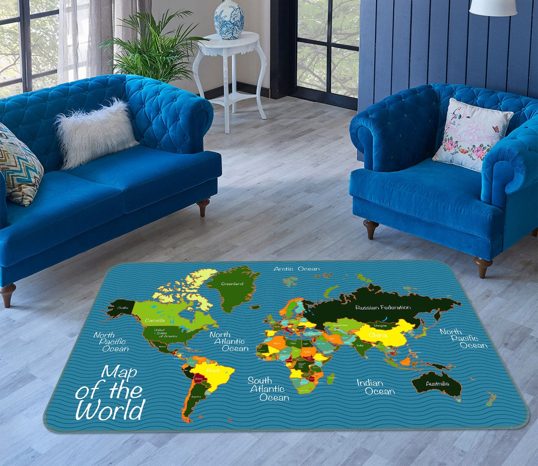 3D Doodle Island 304 World Map Non Slip Rug Mat Mat AJ Creativity Home 