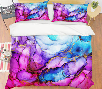 3D Fuchsia Blue Pattern 60148 Bed Pillowcases Quilt
