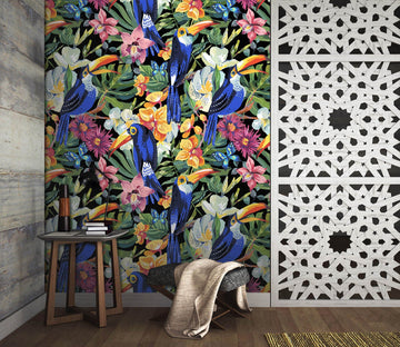3D Blue Toucan Flower 53 Wall Murals Wallpaper AJ Wallpaper 2 