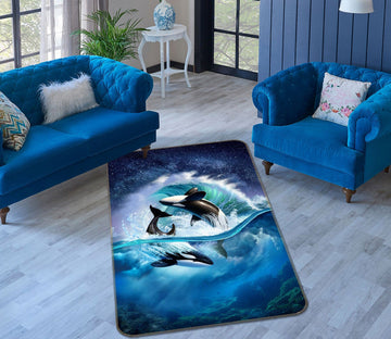 3D Orca Wave 1074 Jerry LoFaro Rug Non Slip Rug Mat Mat AJ Creativity Home 